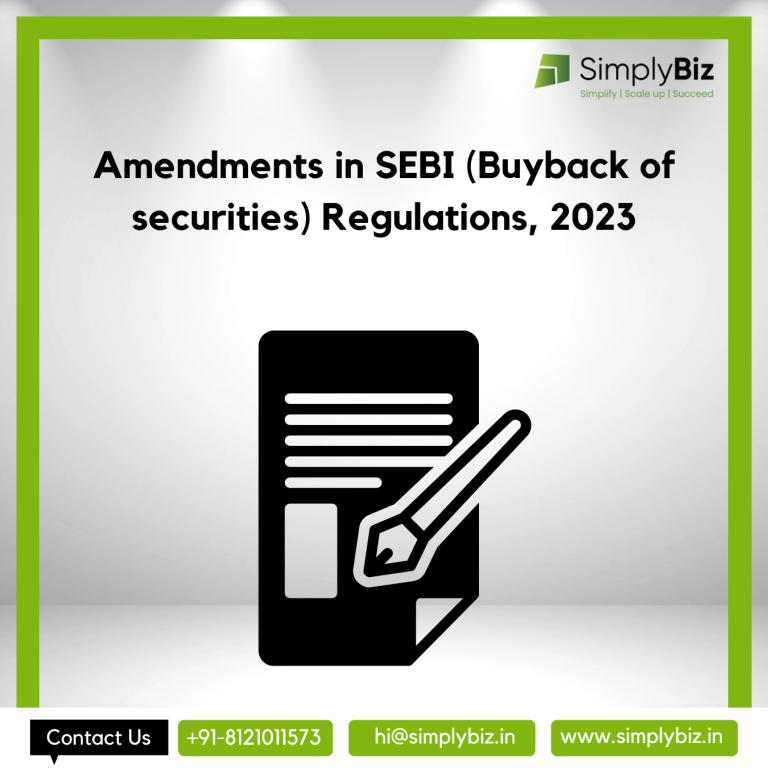 Amendments in SEBI (Buyback of Securities) Regulations, 2023